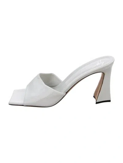 Pre-owned Giuseppe Zanotti Patent Leather Slides In White
