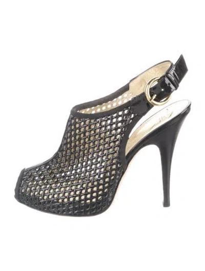 Pre-owned Giuseppe Zanotti Patent Leather Slingback Pumps In Blue