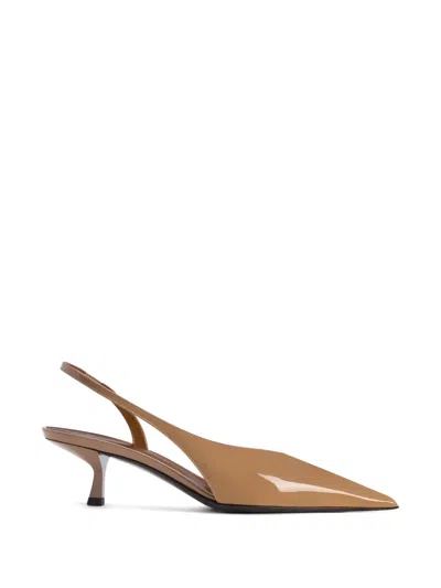Giuseppe Zanotti Patent Leather Slingback Pumps In Brown