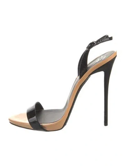 Pre-owned Giuseppe Zanotti Patent Leather Slingback Sandals