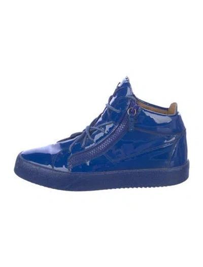 Pre-owned Giuseppe Zanotti Patent Leather Sneakers In Blue