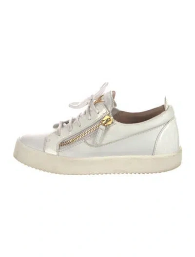 Pre-owned Giuseppe Zanotti Patent Leather Sneakers In White