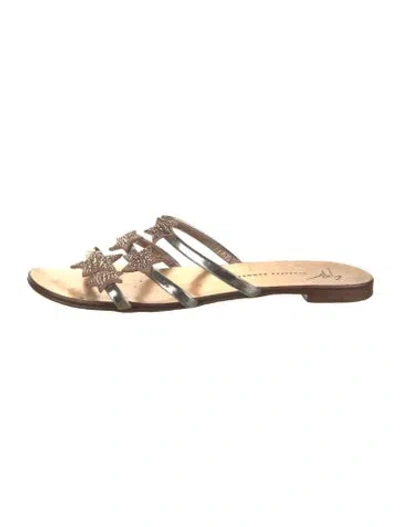 Pre-owned Giuseppe Zanotti Patent Leather Studded Accents Slides