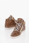 Giuseppe Zanotti Patterned Leather Mid-top Sneakers With Golden Zip