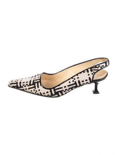 Pre-owned Giuseppe Zanotti Patterned Slingback Pumps In Black/neutrals