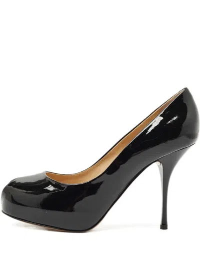 Pre-owned Giuseppe Zanotti Peep-toe Heeled Pumps In Black