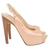 Giuseppe Zanotti Peep-toe Slingback Heels In Nude Pink Satin In Pink