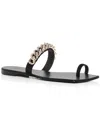 Giuseppe Zanotti Ladies Black Berenicee Chain Chain Detail Flat Sandals In Black