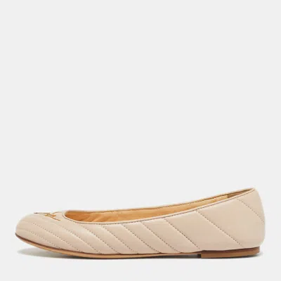 Giuseppe Zanotti Pink Quilted Leather Ballet Flats In Neutral