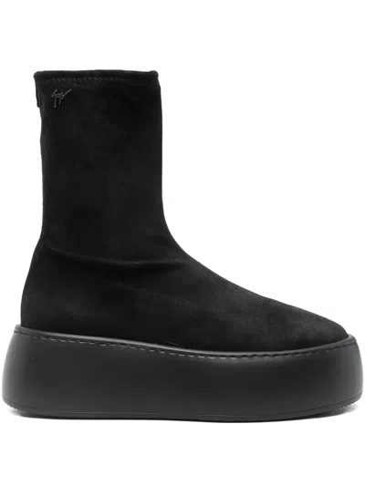 Giuseppe Zanotti Platform Ankle Boots In Black