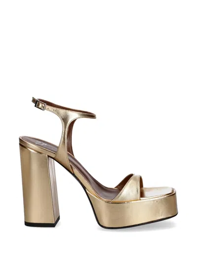 Giuseppe Zanotti 플랫폼 힐 샌들 In Gold