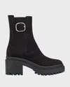 Giuseppe Zanotti Platform Suede Chelsea Boots In Black