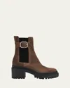 Giuseppe Zanotti Platform Suede Chelsea Boots In Brown