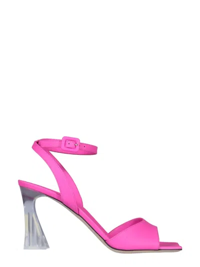 Giuseppe Zanotti Pink Sandals With Transparent Plexi Heel In Multi