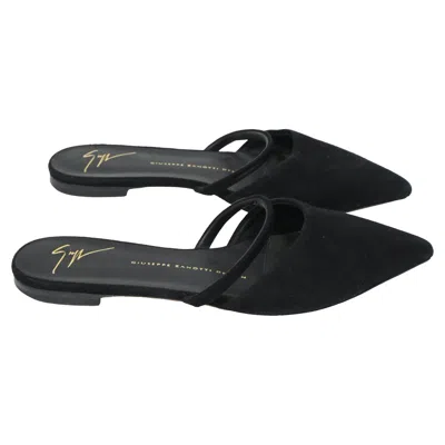 Giuseppe Zanotti Pointed Toe Flats In Black Suede
