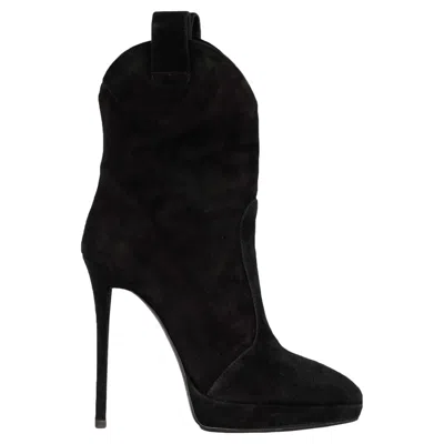 Pre-owned Giuseppe Zanotti Pointy Suede Black Boots- '20s