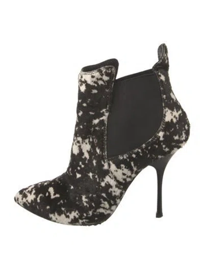 Pre-owned Giuseppe Zanotti Ponyhair Animal Print Chelsea Boots In Neutral