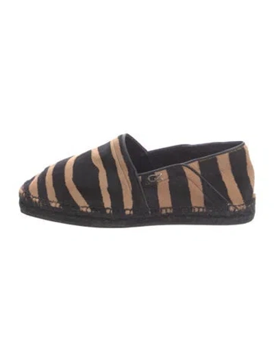 Pre-owned Giuseppe Zanotti Ponyhair Animal Print Espadrilles In Blue