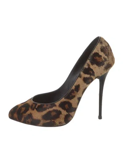 Pre-owned Giuseppe Zanotti Ponyhair Animal Print Pumps In Neutral