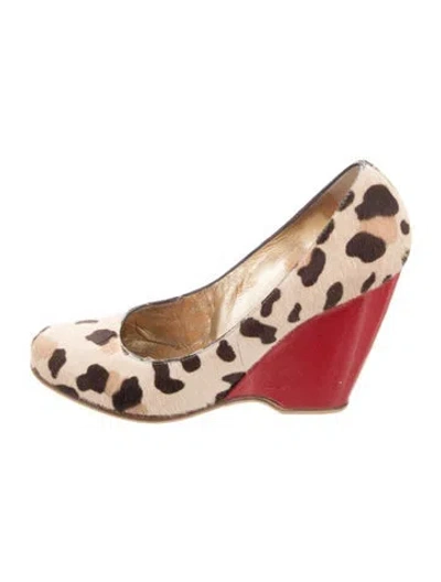 Pre-owned Giuseppe Zanotti Ponyhair Animal Print Pumps In Neutral