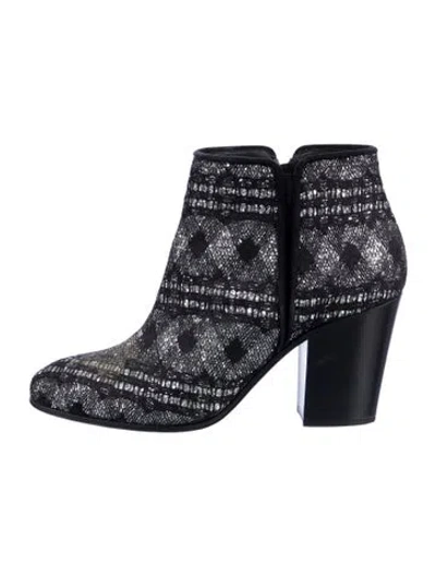 Pre-owned Giuseppe Zanotti Printed Glitter Accents Boots In Blue