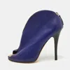 Giuseppe Zanotti Purple Leather Peep Toe Ankle Booties In Blue