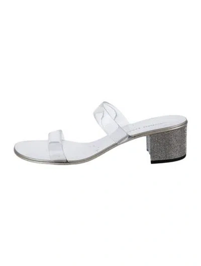 Pre-owned Giuseppe Zanotti Pvc Crystal Embellishments Sandals In Clear/silver