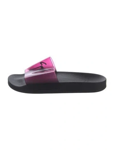 Pre-owned Giuseppe Zanotti Pvc Graphic Print Slides In Purple