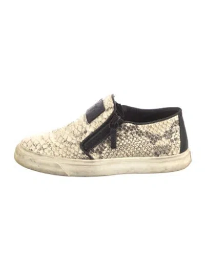 Pre-owned Giuseppe Zanotti Python Animal Print Sneakers In Neutral
