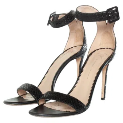 Pre-owned Giuseppe Zanotti , Python Sandals In Black