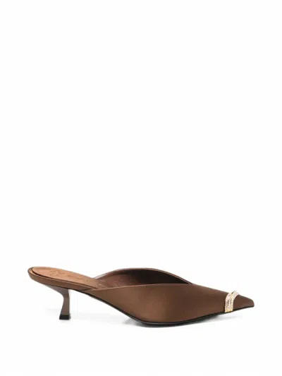 Giuseppe Zanotti Raquel Crystal-embellished Pointed-toe Mules In Brown