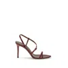 Giuseppe Zanotti Red Leather Stiletto Heel Women's Sandals In Burgundy