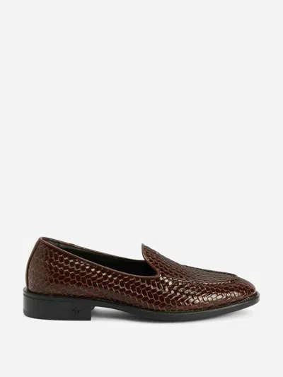 Giuseppe Zanotti Renaud Leather Moccasins In Brown