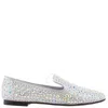 Giuseppe Zanotti Studded Smoking Slippers In Grey Suede In Silver Tone