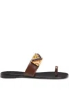 Giuseppe Zanotti Rhinestone-embellished Flat Sandals In Brown