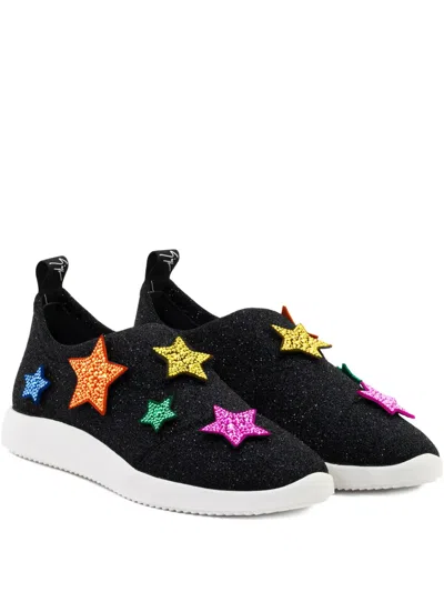 Giuseppe Zanotti Rhinestone-embellished Star Patches In Black