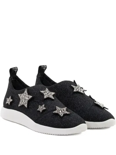 Giuseppe Zanotti Rhinestone-embellished Star Patches In Black