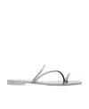 Giuseppe Zanotti Rhinestone Flat Sandals In Gray