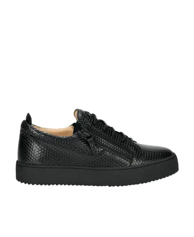Giuseppe Zanotti Rhomboid Laced Shoes With Low Uppers In Black