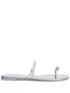 Giuseppe Zanotti Nuvorock Crystal-embellished Metallic Leather Sandals In Silver
