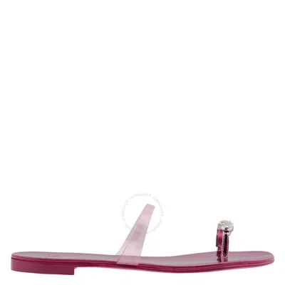 Giuseppe Zanotti Ring Plexi Slip-on Flat Sandals In Red