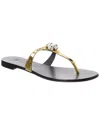 Giuseppe Zanotti Brionne Crystal-embellished Metallic Flat Sandals
