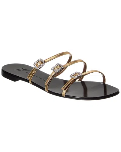 GIUSEPPE ZANOTTI ROLL LEATHER SANDAL