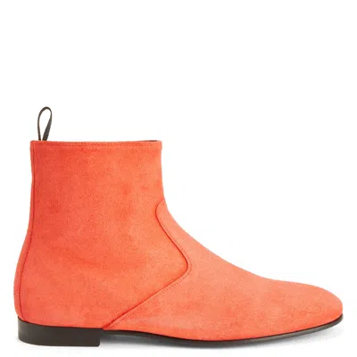 Giuseppe Zanotti Ron Suede Ankle Boots In Red