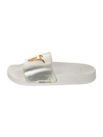 Pre-owned Giuseppe Zanotti Rubber Slides In White