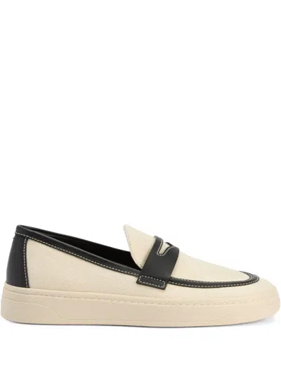 Giuseppe Zanotti Rubber-sole Penny Loafers In Neutrals