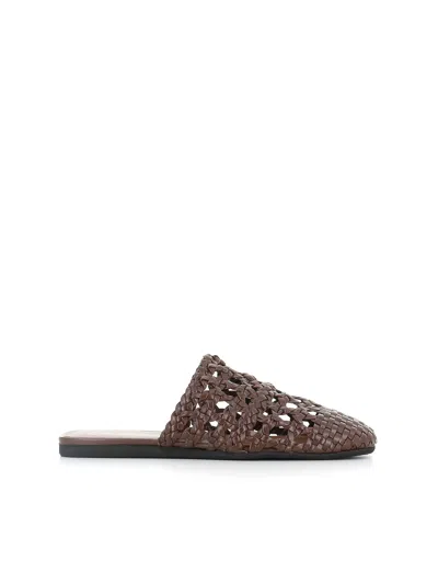 Giuseppe Zanotti Hand-woven Cage Slipper In Brown