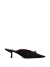 Giuseppe Zanotti Carole Leather Mules Pointed Toe Embellishment In Blue