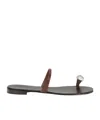 Giuseppe Zanotti Brown Calf Leather Bos Taurus Flat Sandals In Brown