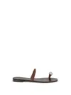 Giuseppe Zanotti Brown Calf Leather Bos Taurus Flat Sandals In Black